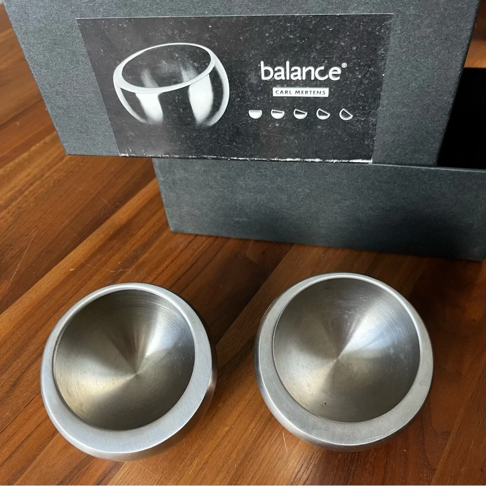 Carl Mertens BALANCE 18/10 Stainless Steel Drinking Cups Decorative Bowls VTG
